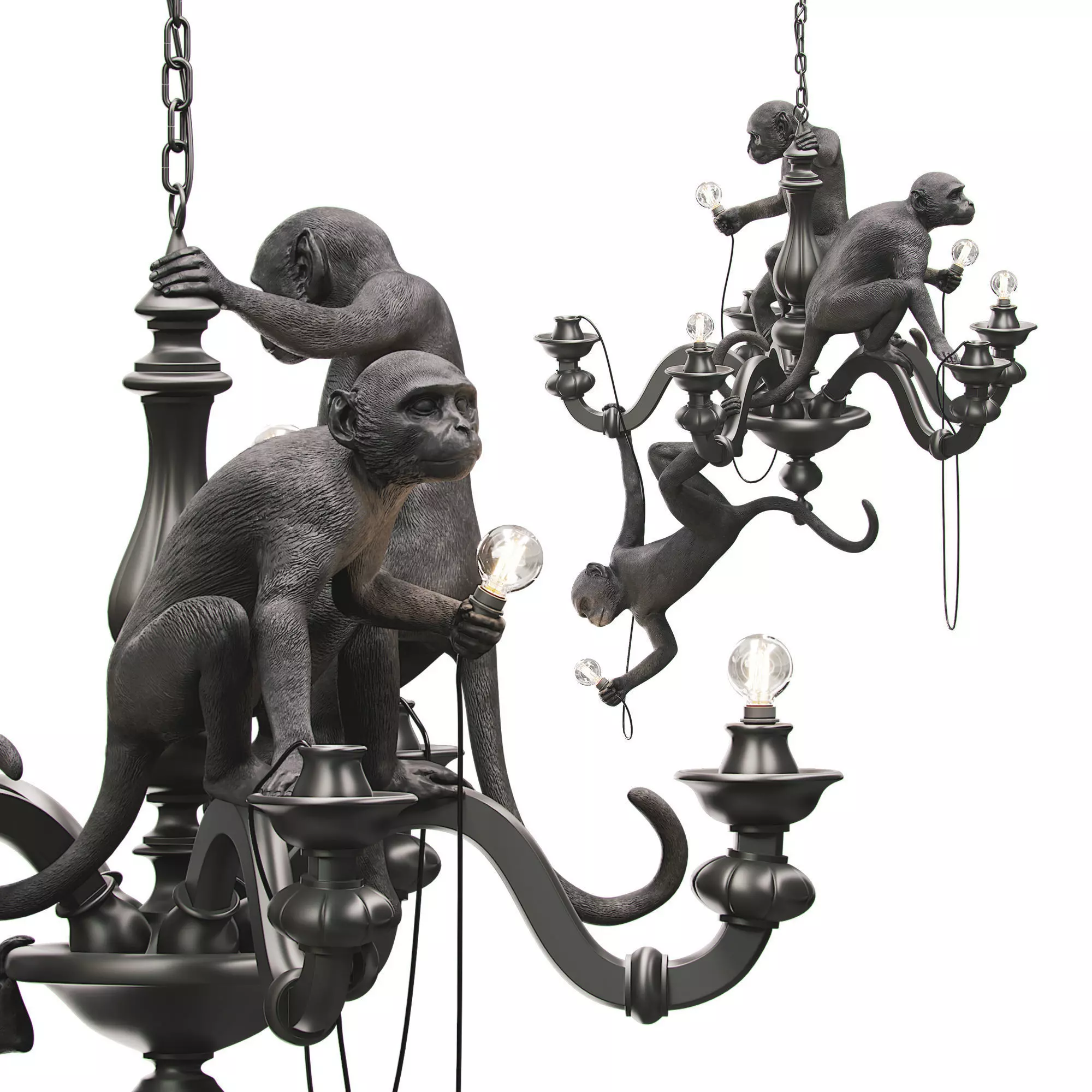 The Monkey Chandelier Low and High poly 3D model_0