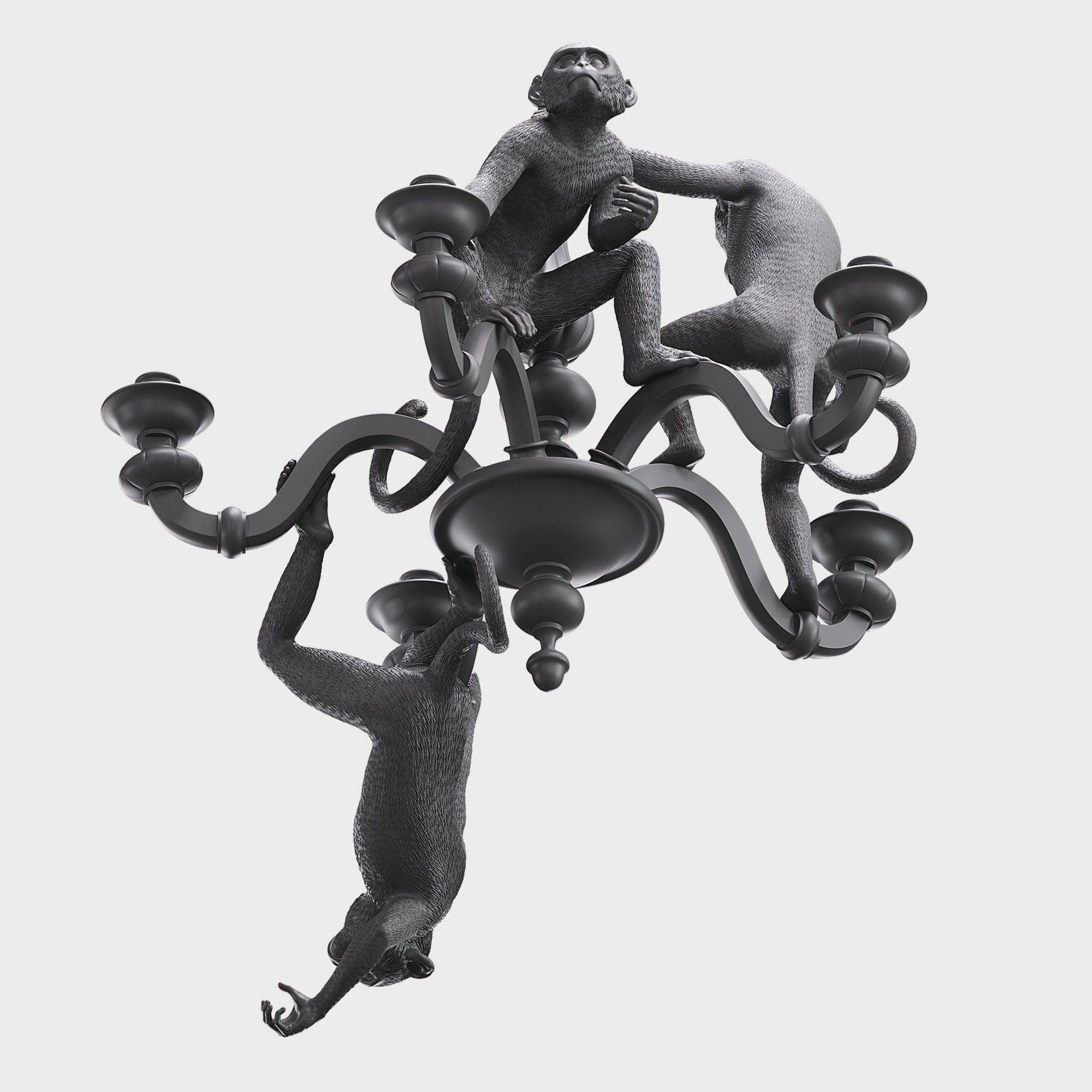 The Monkey Chandelier Low and High poly 3D model_10