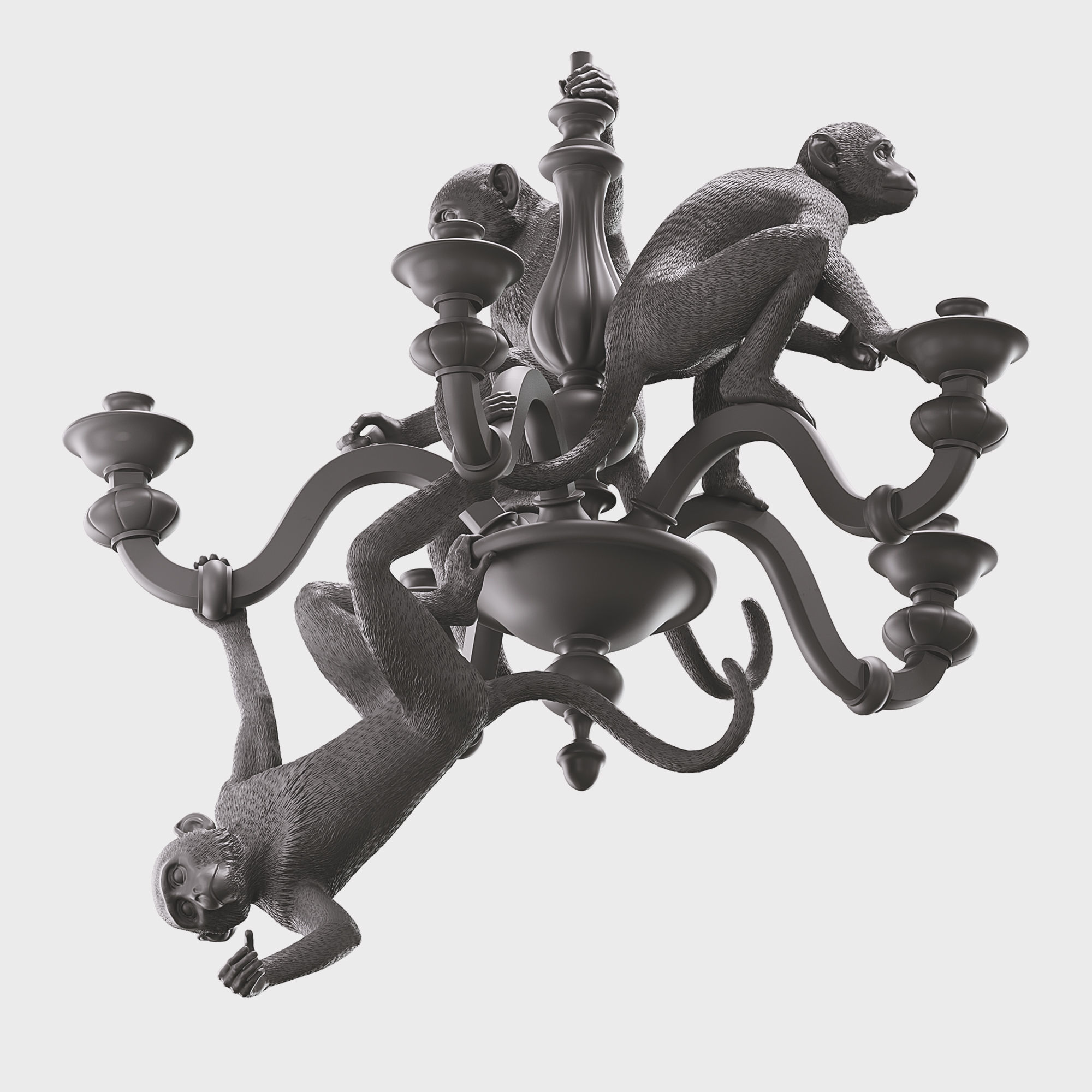 The Monkey Chandelier Low and High poly 3D model_11