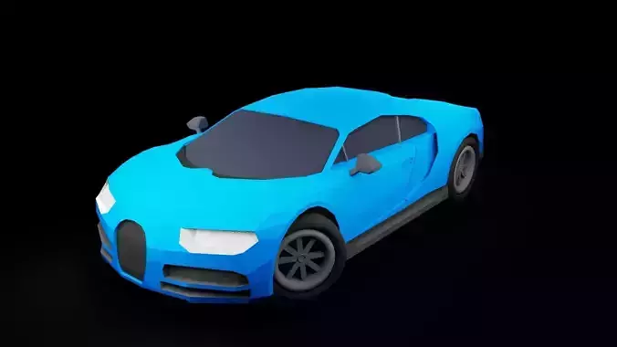 Low Poly Bugatti Chiron Sports Car