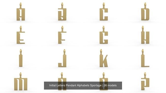 Initial Letters Pendant Alphabets Sportage 3D Model Collection