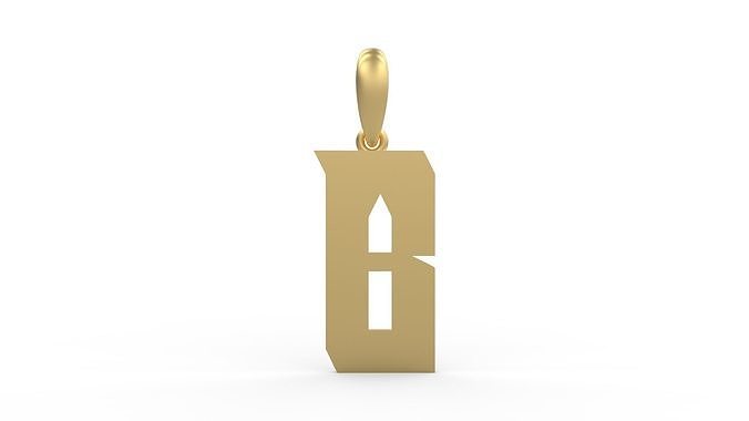 Initial Letters Pendant Muntela B 3D print model