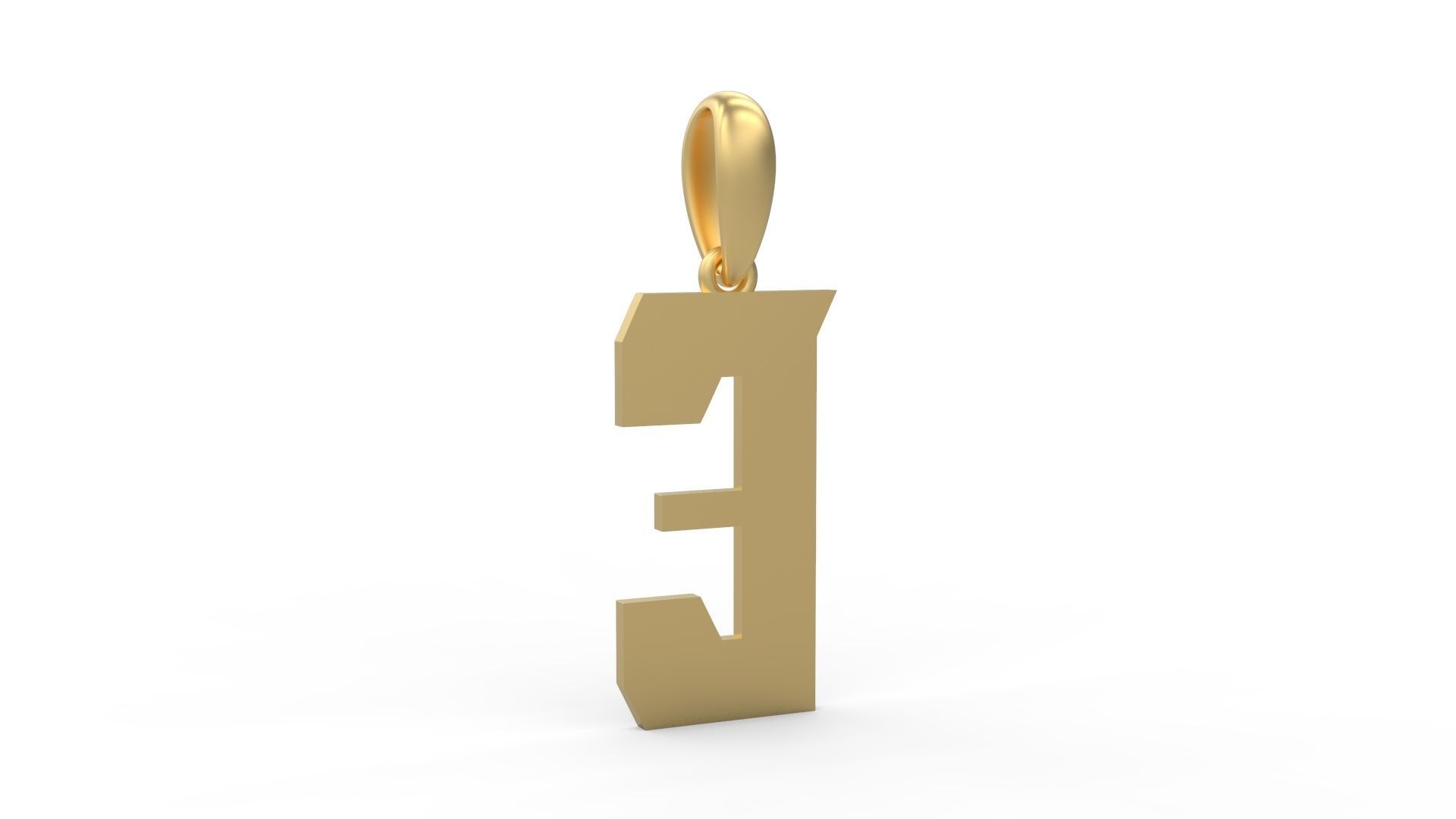Initial Letters Pendant Muntela E 3D print model_3