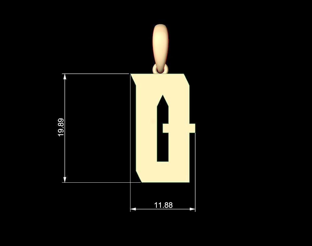 Initial Letters Pendant Muntela Q 3D print model_5