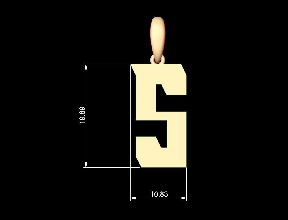 Initial Letters Pendant Muntela S 3D print model_4