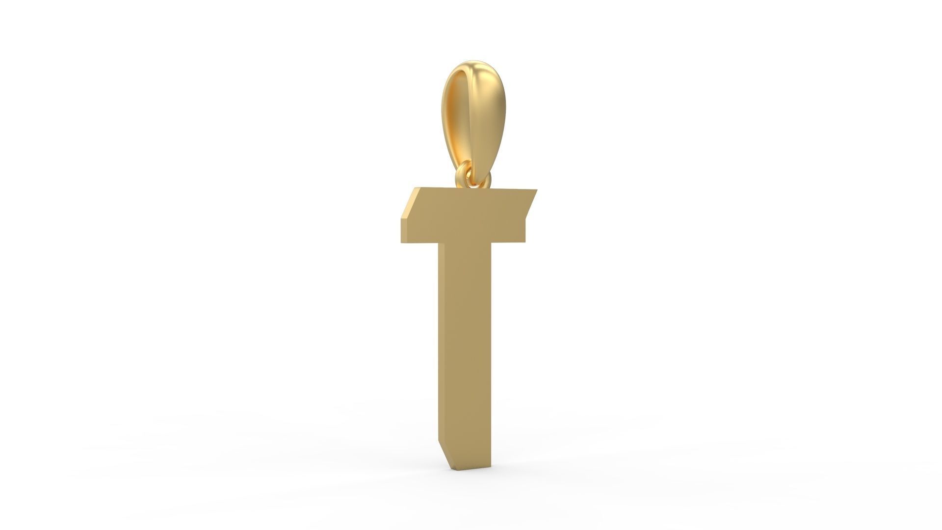 Initial Letters Pendant Muntela T 3D print model_3