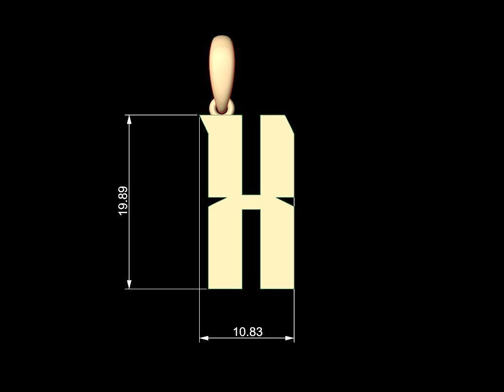 Initial Letters Pendant Muntela X 3D print model_5