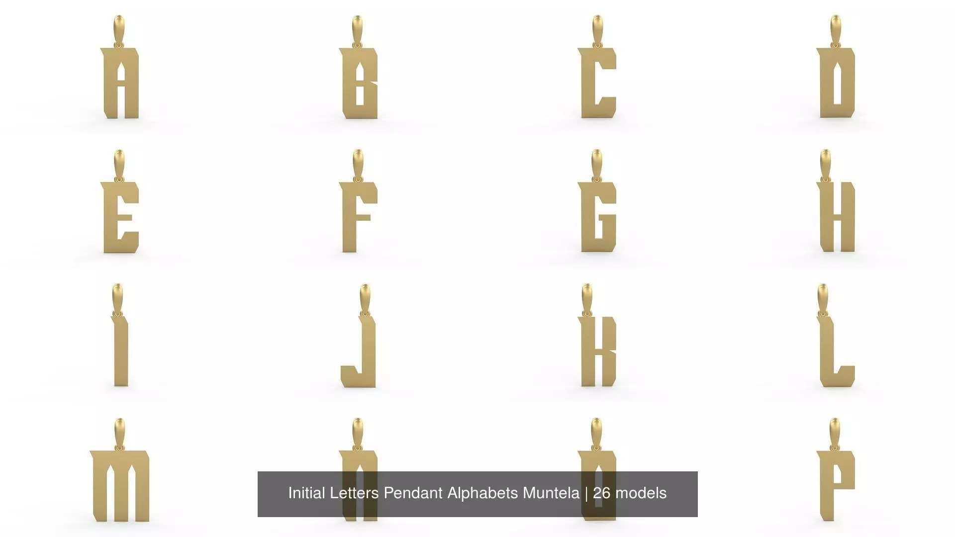 Initial Letters Pendant Alphabets Muntela 3D Model Collection_0