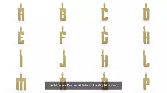 Initial Letters Pendant Alphabets Muntela