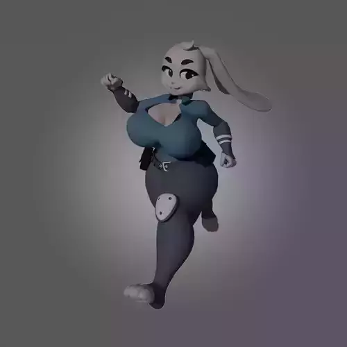Busty Judy Hopps Low-poly 3D model