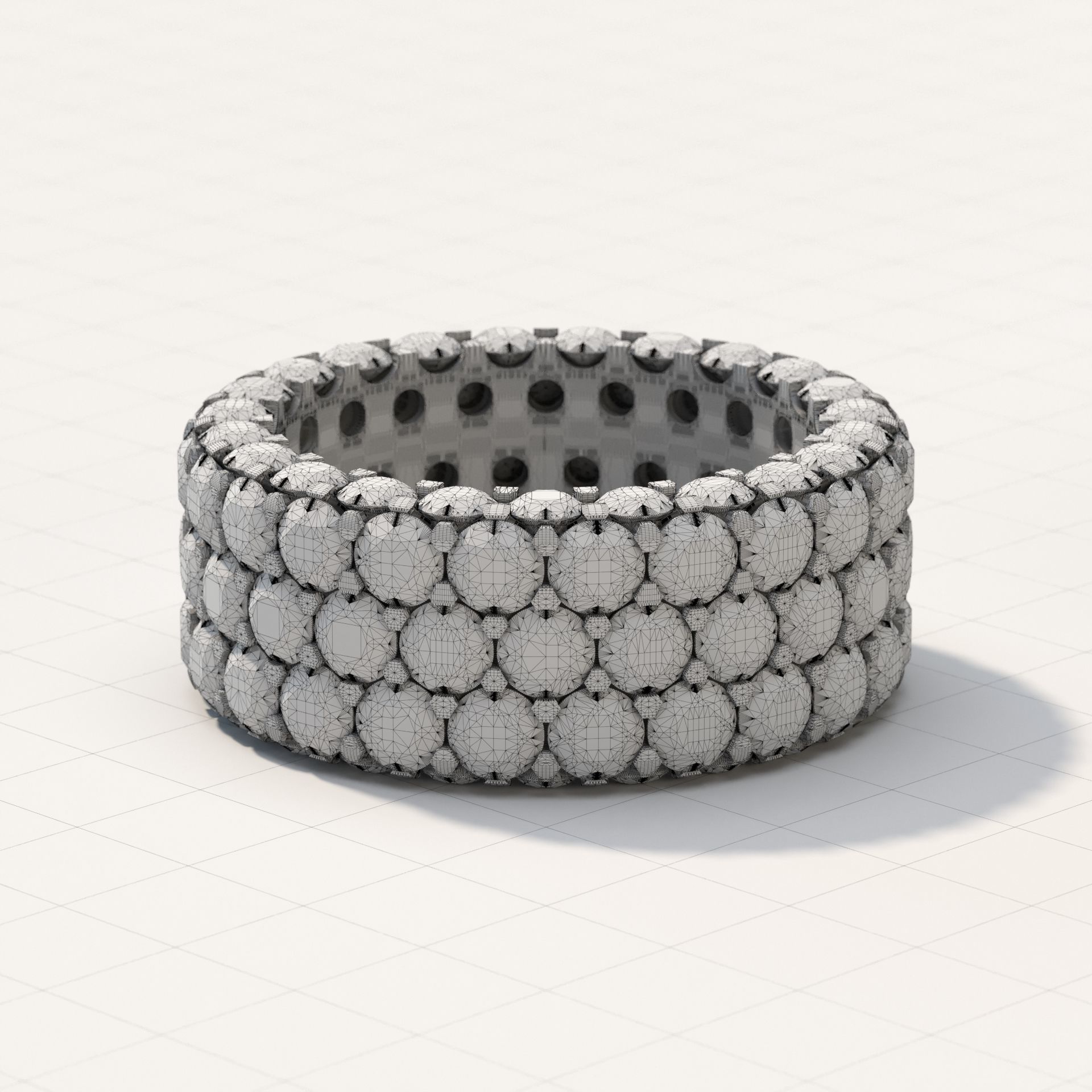 Demo collection Infinity Rings US7 3mm GEM 3D print model_12
