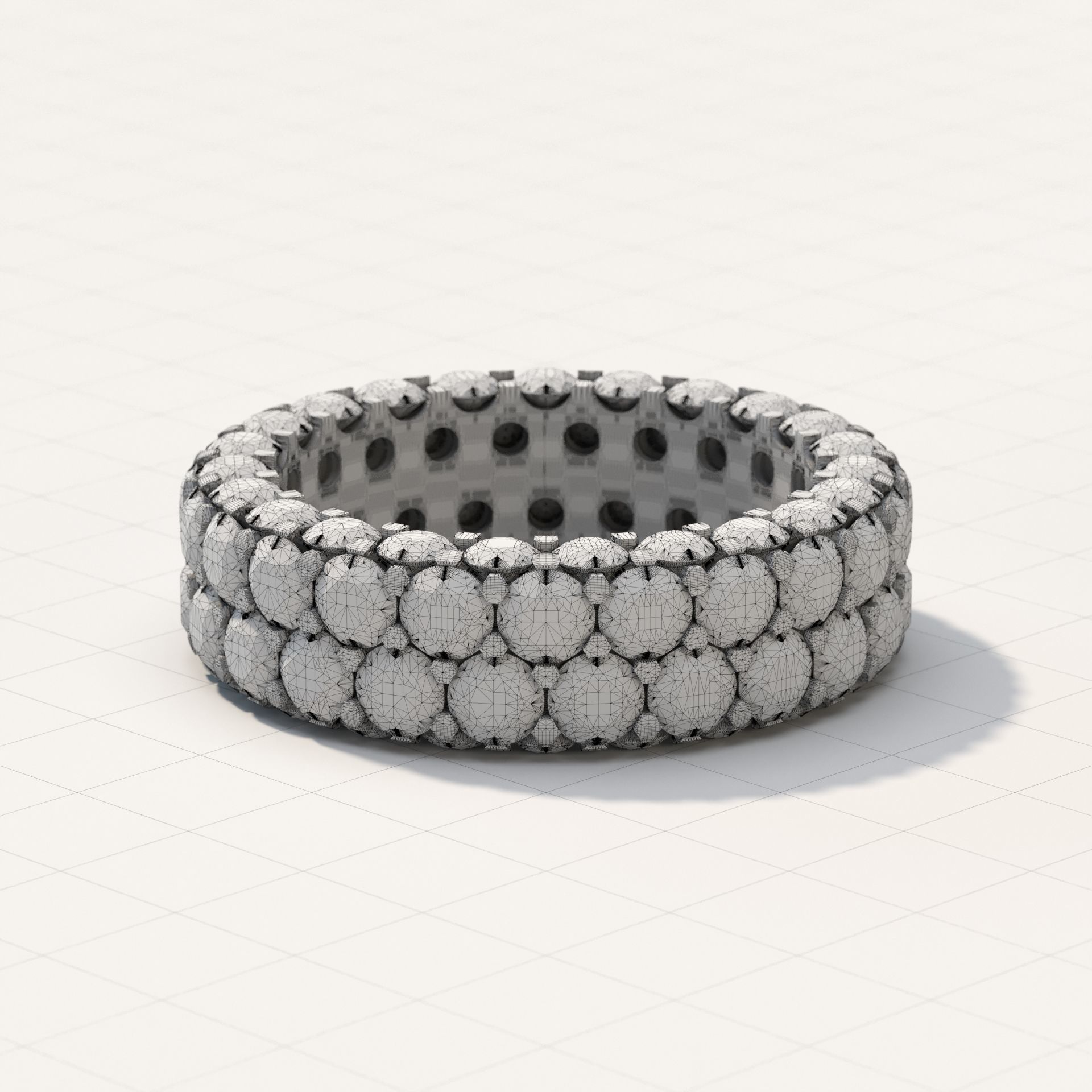 Demo collection Infinity Rings US7 3mm GEM 3D print model_13