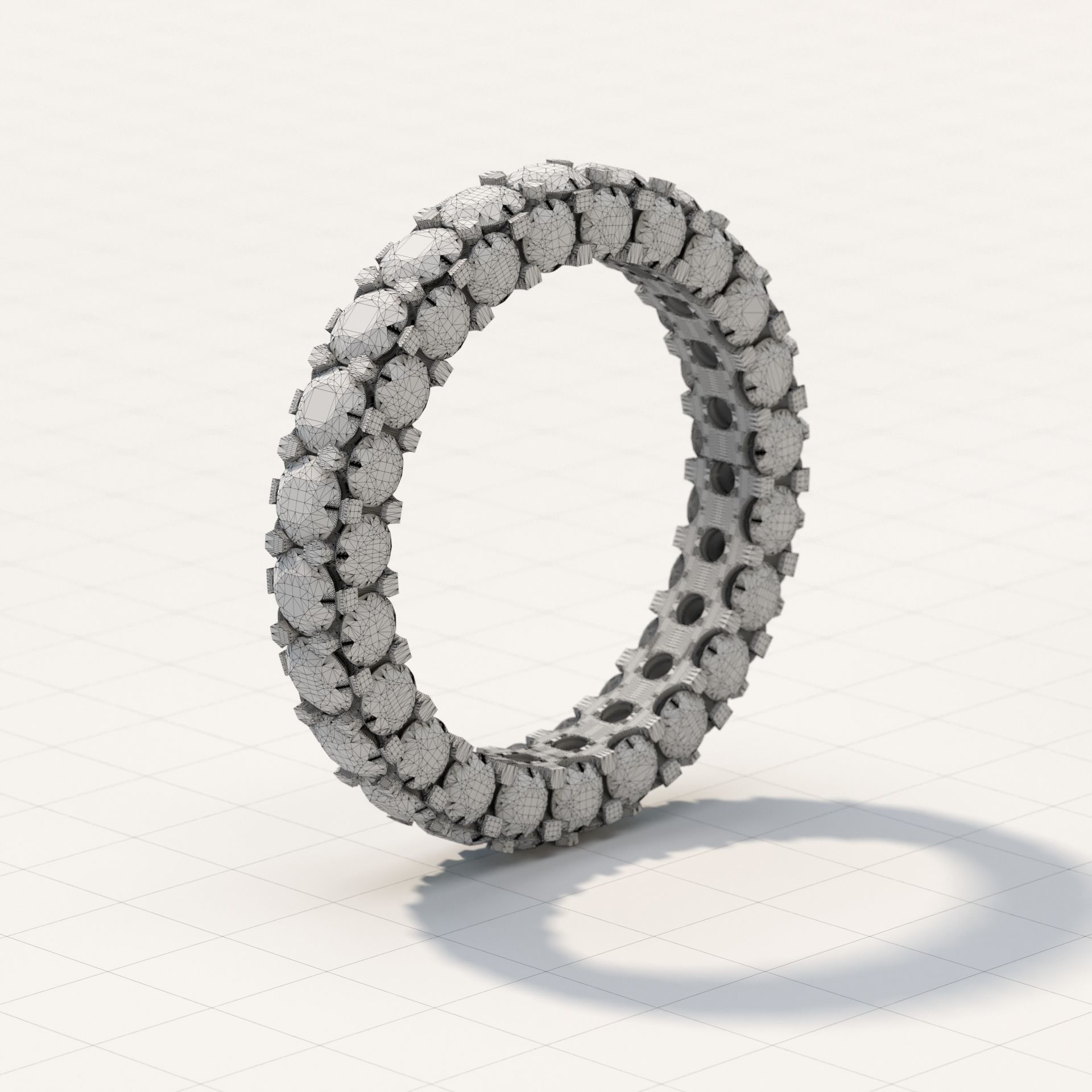 Demo collection Infinity Rings US7 3mm GEM 3D print model_20