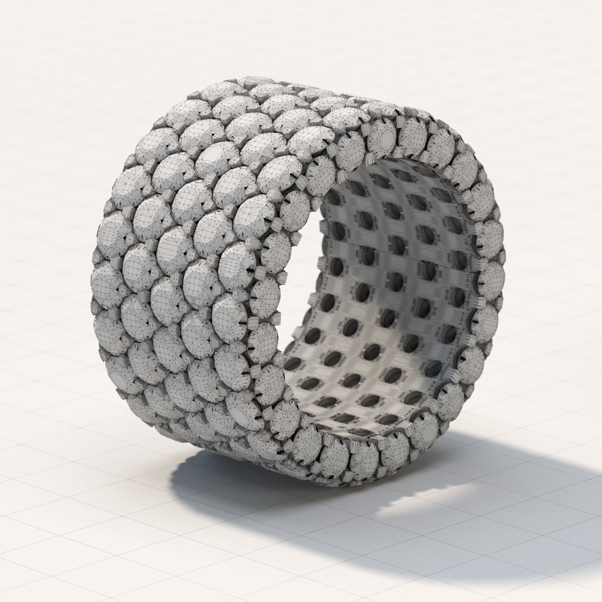 Demo collection Infinity Rings US7 3mm GEM 3D print model_24