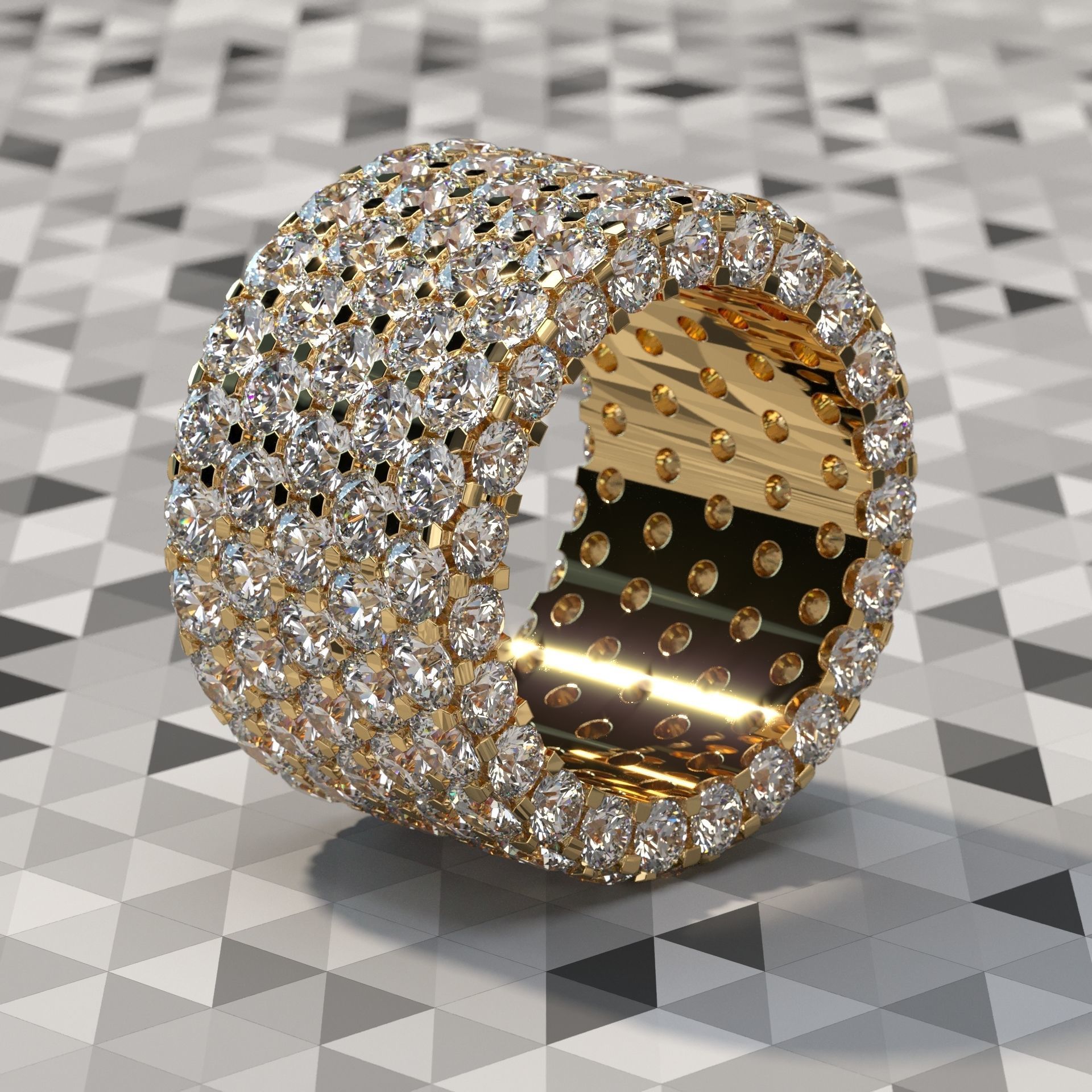 Demo collection Infinity Rings US7 3mm GEM 3D print model_1