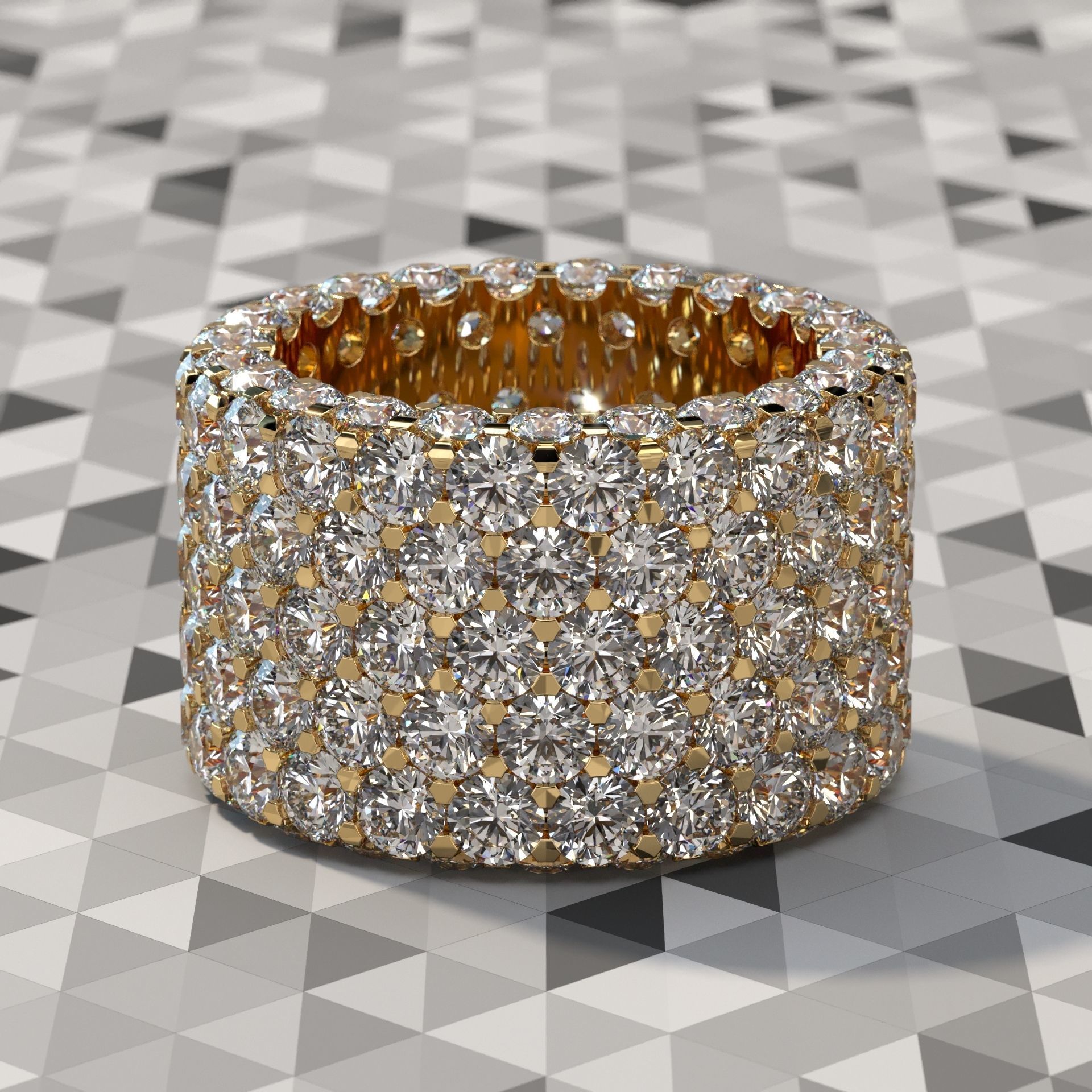 Demo collection Infinity Rings US7 3mm GEM 3D print model_19