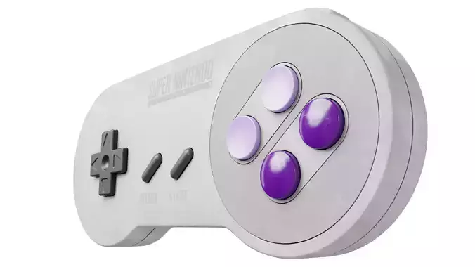 SNES Controller Realistic Free 3D model