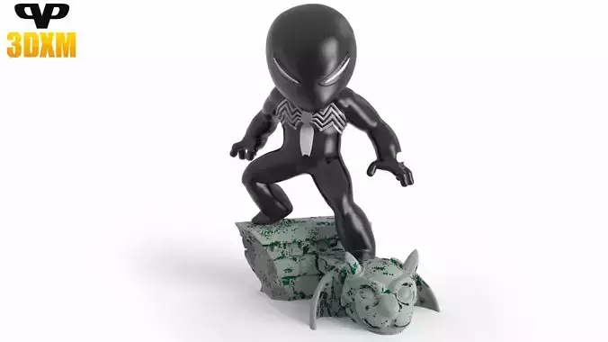 Dell Otto Symbiote Spider-Man Chibi STL for 3D Printing 3DXM 3D print model