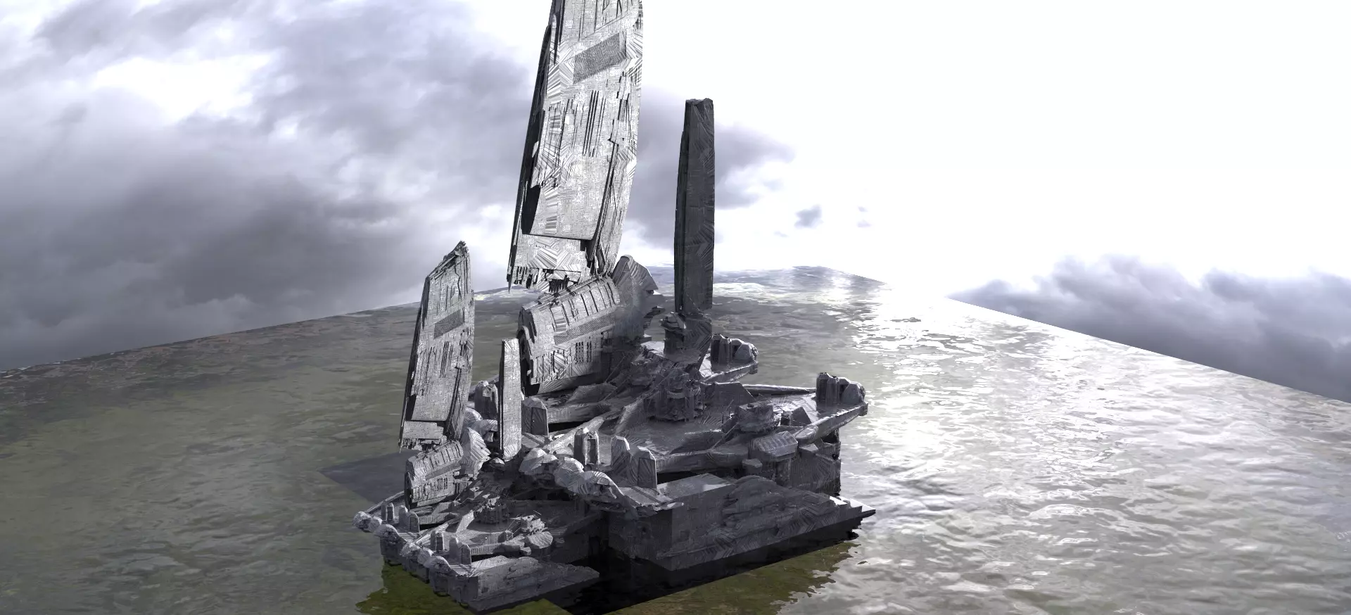 Halo Forerunner Inspired Gateway large  3D model_0