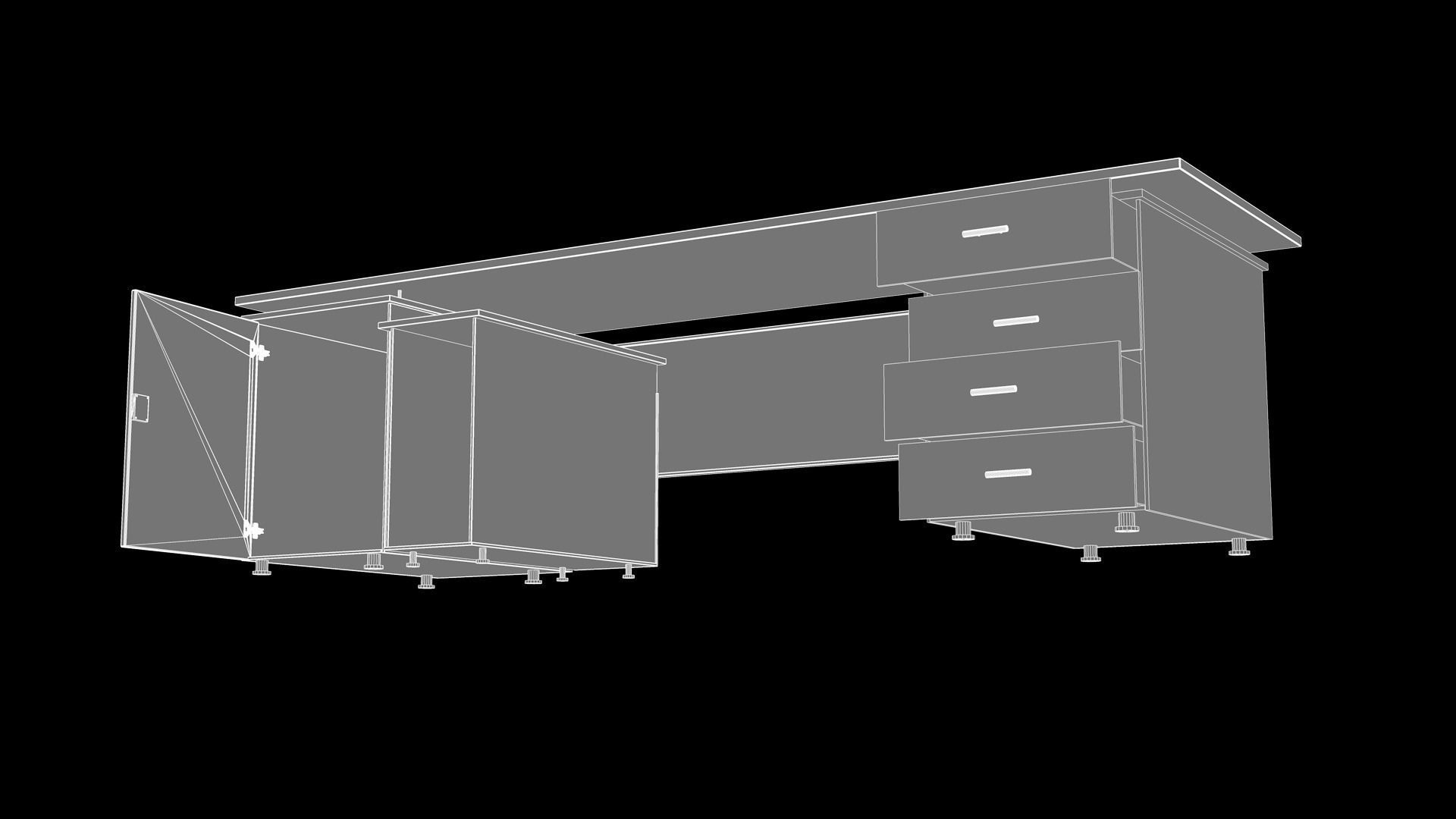 desk office 3D model_9