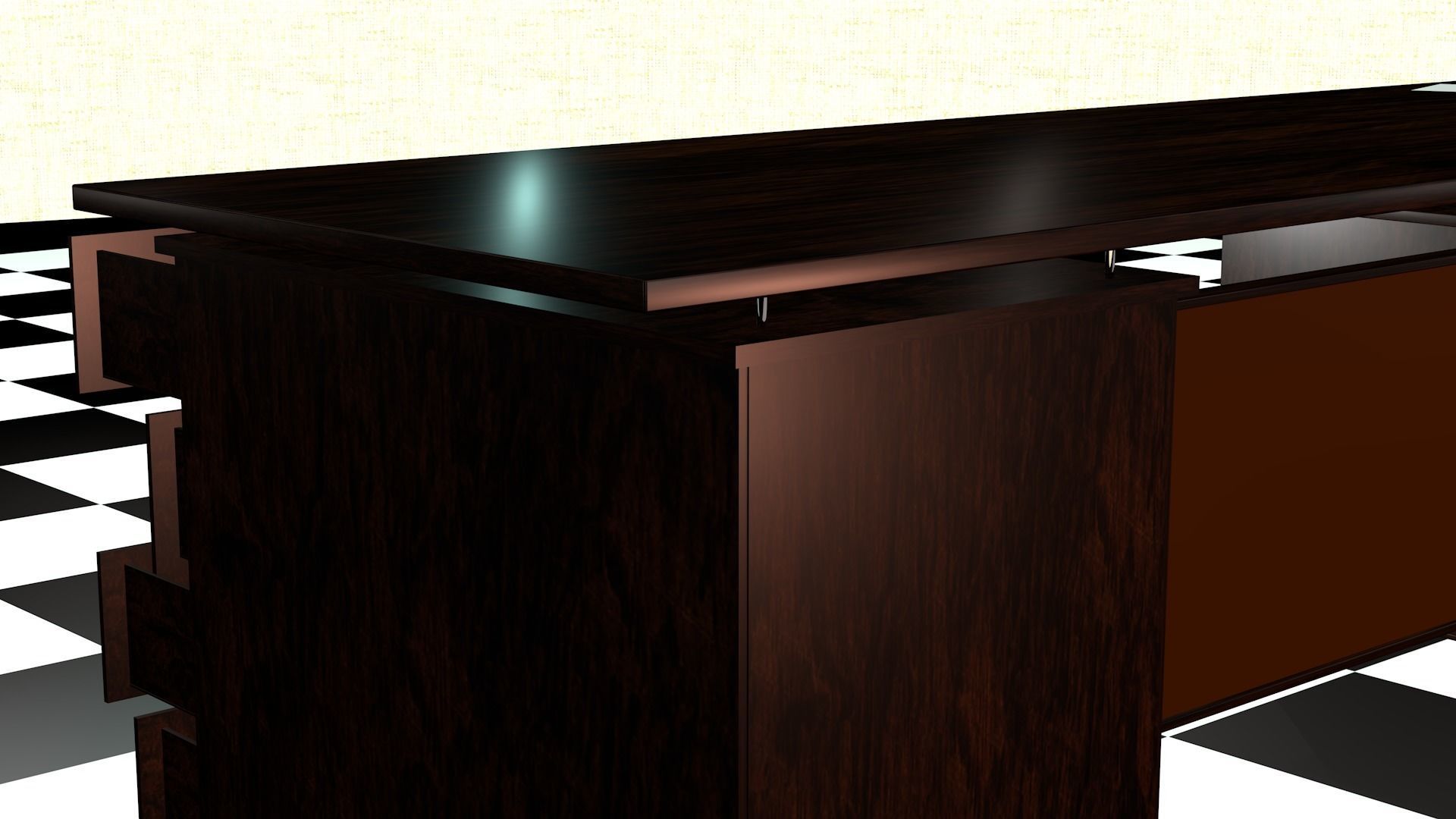desk office 3D model_3