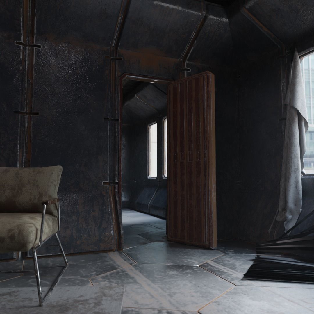 Cyberpunk Apartment v8 Scene - Low Poly 3D model_2