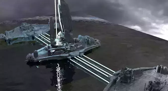 Halo Forerunner Inspired Gateway set 3D model