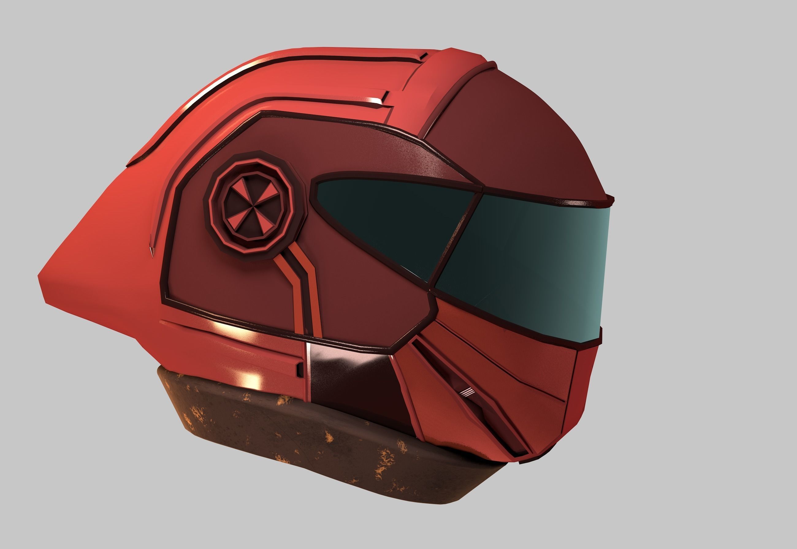 Semi-Retro Helmet A 3D model_2