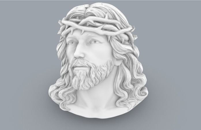 Jesus Head 3D print model_2