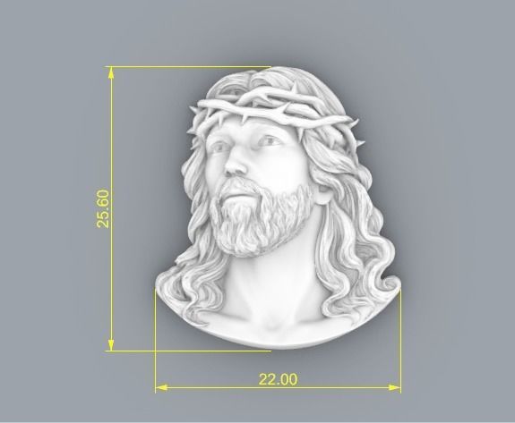 Jesus Head 3D print model_3