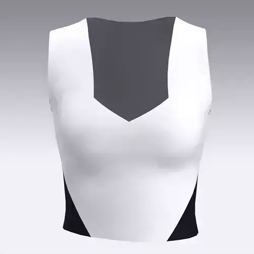 BLOUSE COLOR BLOCK BLACK AND WHITE LOOK