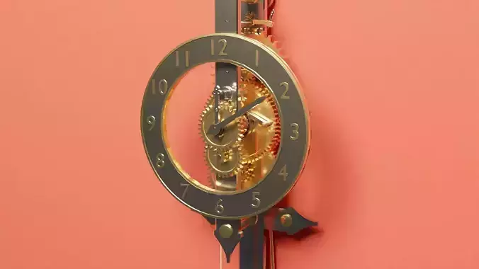 Brass gear wall clock 