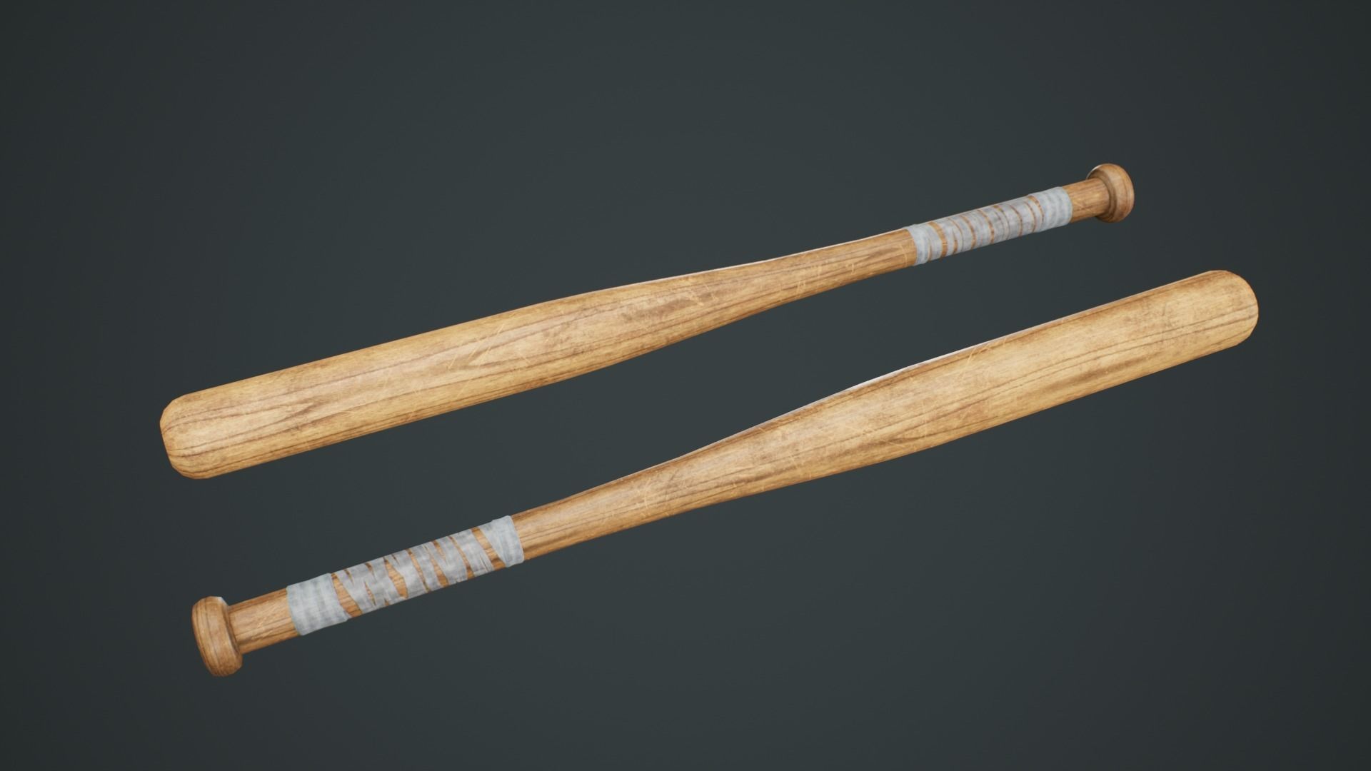Survival Props Package - Baseball Bat Low-poly 3D model_2