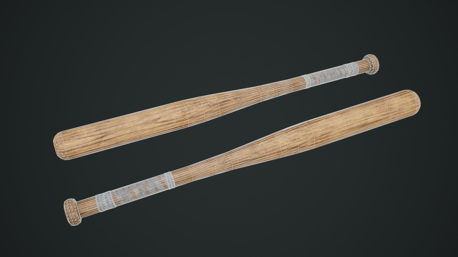 Survival Props Package - Baseball Bat Low-poly 3D model_4