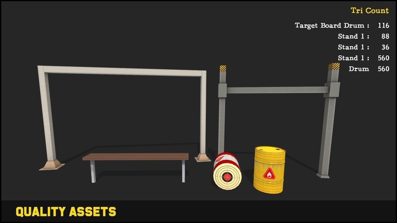 Shooting Target Assets Mega Bundle Low-poly 3D model_9