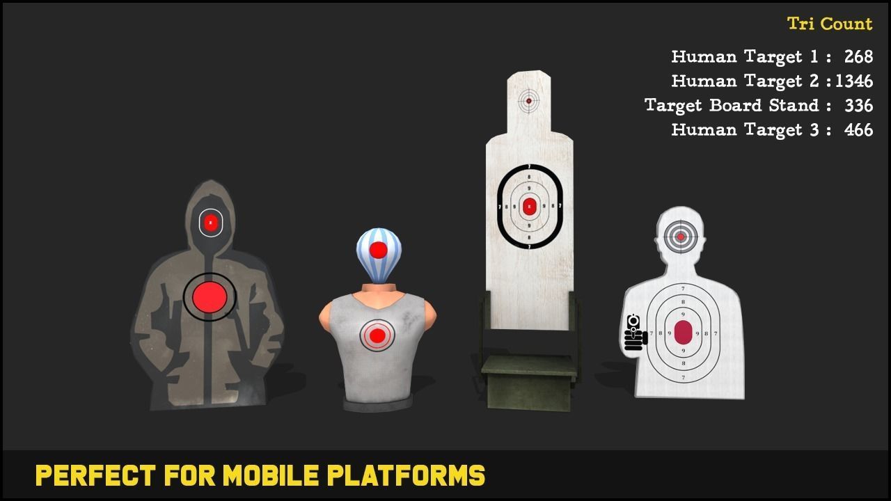 Shooting Target Assets Mega Bundle Low-poly 3D model_6