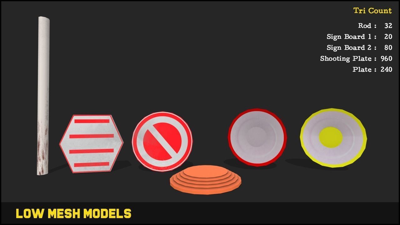 Shooting Target Assets Mega Bundle Low-poly 3D model_7