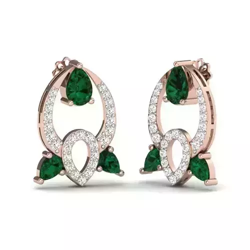 Pear Stone Earring For Women 3D print model
