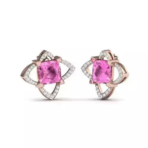 Love Stud Princess Stone Earring  3D print model