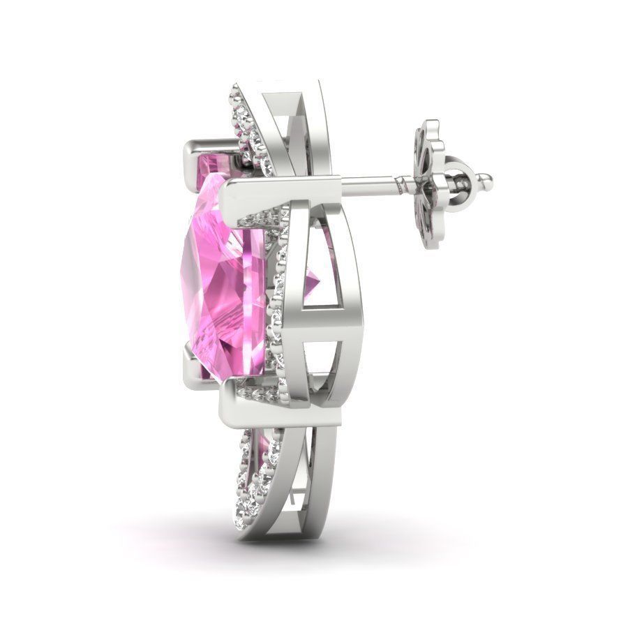 Love Stud Princess Stone Earring  3D print model_13