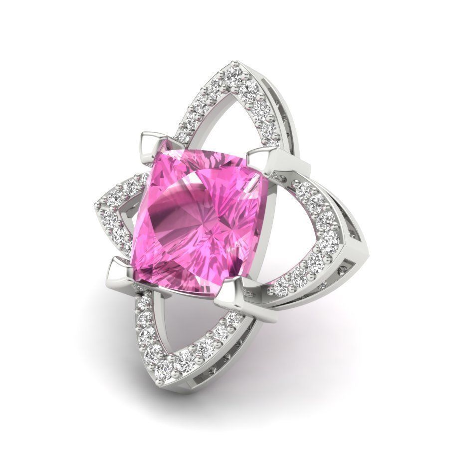 Love Stud Princess Stone Earring  3D print model_2