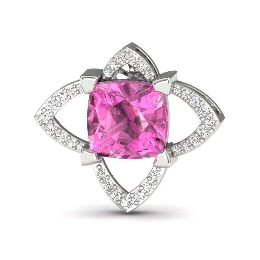 Love Stud Princess Stone Earring  3D print model_12