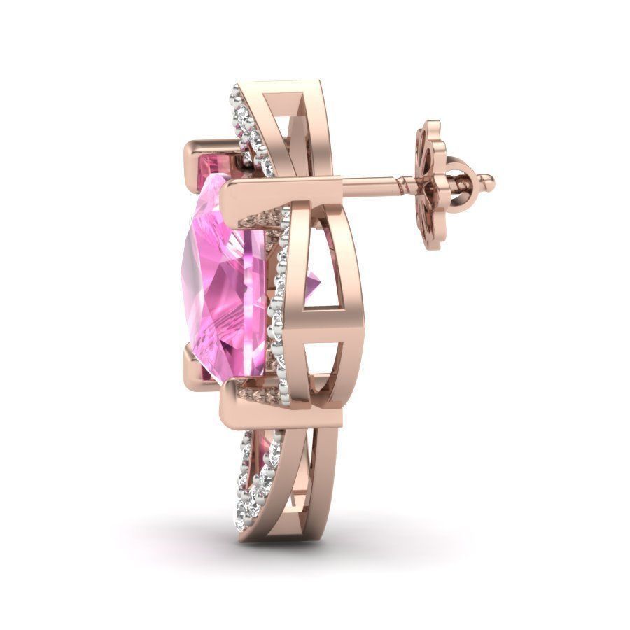 Love Stud Princess Stone Earring  3D print model_8