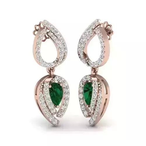 Pear Stone Earrings Diamond earrings 3D print model