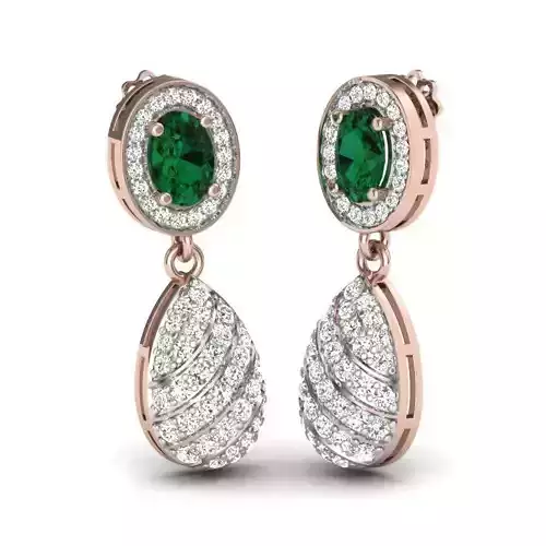 Oval Stone EARRING 3D print  3D print model