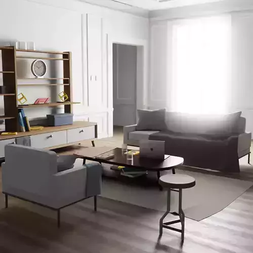Interior living room with furniture