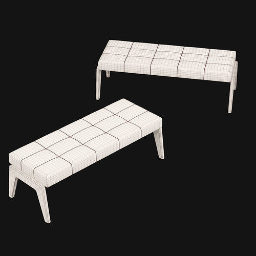 bed bench 9 3D model 3