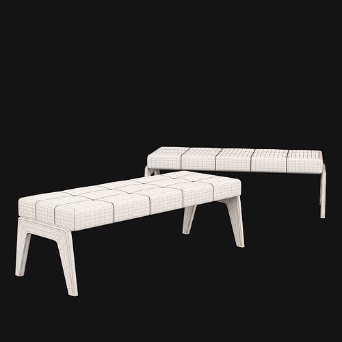 bed bench 9 3D model 6