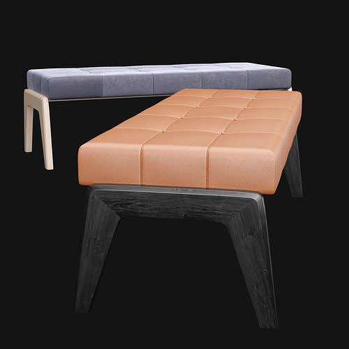 bed bench 9 3D model 7
