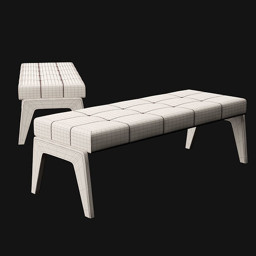 bed bench 9 3D model 4